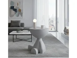 Mesa auxiliar diseño muñeco gris 40x36x38 cm