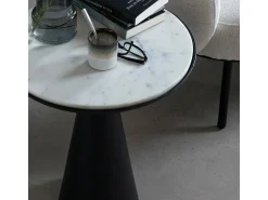 Mesa auxiliar en aluminio y mármol Marceau