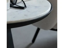 Mesa auxiliar en aluminio y mármol Marceau