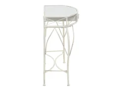 Mesa auxiliar estilo francés metal 82x39x76 cm blanca