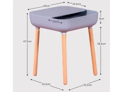 Mesa auxiliar estilo nórdico - Pop - Gris