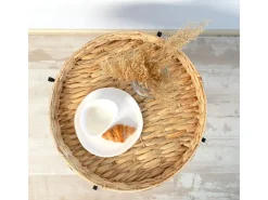 Mesa auxiliar Jacinto MOA Vinthera acero natural/negro 50x46,8x50 cm
