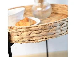 Mesa auxiliar Jacinto MOA Vinthera acero natural/negro 50x46,8x50 cm