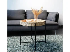 Mesa auxiliar Jacinto MOA Vinthera acero natural/negro 50x46,8x50 cm
