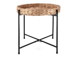 Mesa auxiliar Jacinto MOA Vinthera acero natural/negro 50x46,8x50 cm
