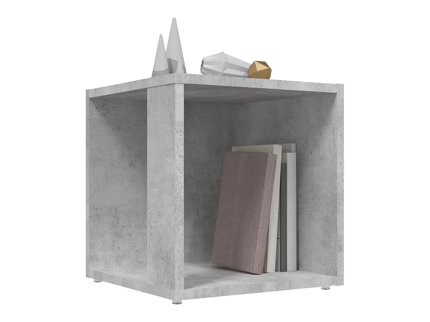 Mesa auxiliar madera contrachapada gris hormigón 33x33x34,5 cm