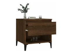 Mesa auxiliar madera contrachapada roble marrón 50x46x50 cm