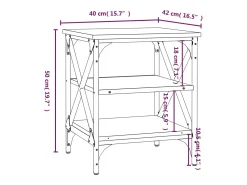 Mesa auxiliar madera contrachapada gris Sonoma 40x42x50 cm