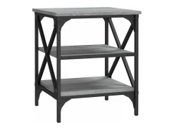 Mesa auxiliar madera contrachapada gris Sonoma 40x42x50 cm