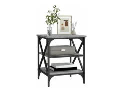 Mesa auxiliar madera contrachapada gris Sonoma 40x42x50 cm