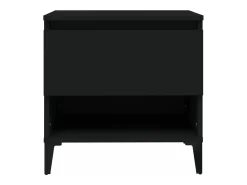Mesa auxiliar madera contrachapada negro 50x46x50 cm