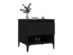 Mesa auxiliar madera contrachapada negro 50x46x50 cm