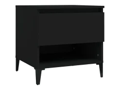Mesa auxiliar madera contrachapada negro 50x46x50 cm