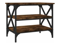 Mesa auxiliar madera contrachapada roble ahumado 55x38x45 cm