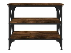Mesa auxiliar madera contrachapada roble ahumado 55x38x45 cm