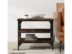 Mesa auxiliar madera contrachapada roble ahumado 55x38x45 cm