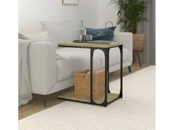 Mesa auxiliar madera contrachapada roble Sonoma 50x35x52 cm
