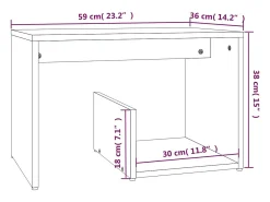 Mesa auxiliar madera contrachapada roble ahumado 59x36x38 cm