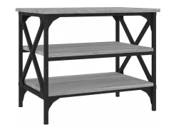 Mesa auxiliar madera contrachapada gris Sonoma 55x38x45 cm