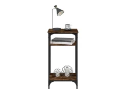 Mesa auxiliar madera contrachapada roble ahumado 40x30x75 cm