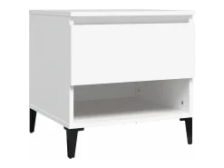 Mesa auxiliar madera contrachapada blanco 50x46x50 cm