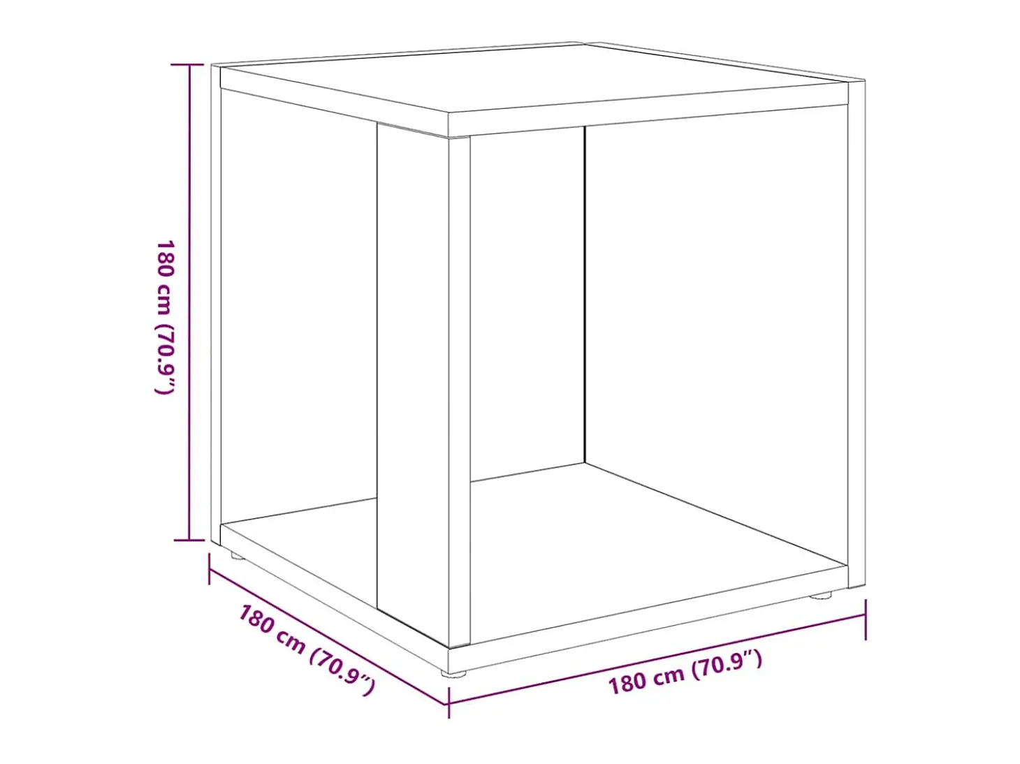 Mesa auxiliar madera contrachapada gris hormigón 33x33x34,5 cm