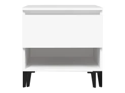 Mesa auxiliar madera contrachapada blanco 50x46x50 cm