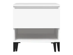 Mesa auxiliar madera contrachapada blanco 50x46x50 cm