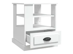 Mesa auxiliar madera contrachapada blanco 50x50x60 cm