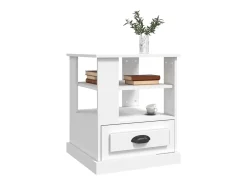 Mesa auxiliar madera contrachapada blanco 50x50x60 cm