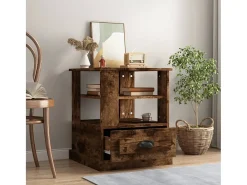 Mesa auxiliar madera contrachapada roble ahumado 50x50x60 cm