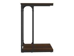 Mesa auxiliar madera contrachapada marrón roble 40x30x60 cm