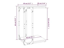 Mesa auxiliar madera contrachapada marrón roble 40x30x60 cm