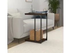 Mesa auxiliar madera contrachapada marrón roble 40x30x60 cm