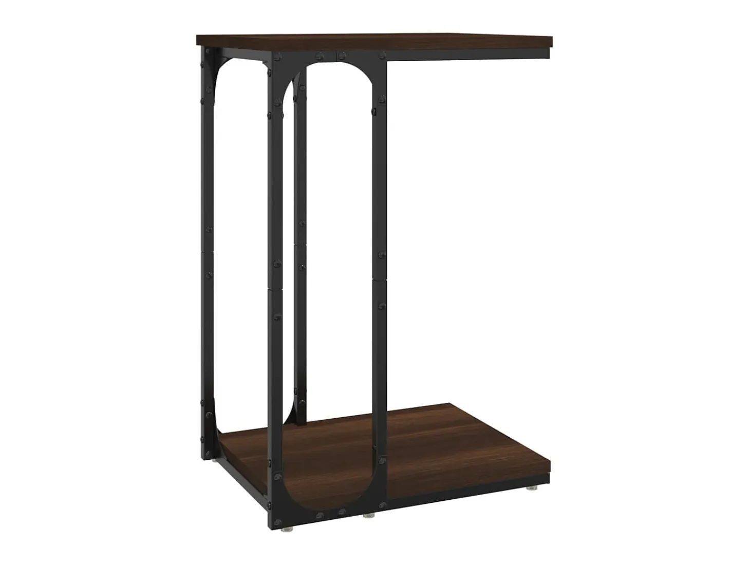Mesa auxiliar madera contrachapada marrón roble 40x30x60 cm