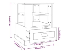 Mesa auxiliar madera contrachapada roble ahumado 50x50x60 cm