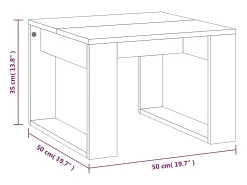 Mesa auxiliar madera contrachapada roble ahumado 50x50x35 cm