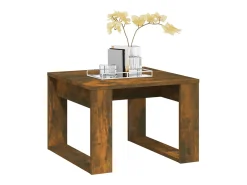 Mesa auxiliar madera contrachapada roble ahumado 50x50x35 cm