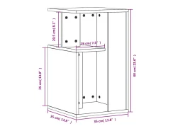 Mesa auxiliar madera de ingeniería roble Sonoma 35x35x60 cm