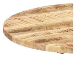 Mesa auxiliar madera de mango y hierro fundido 60x(46-63) cm