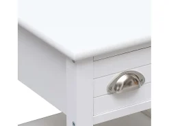 Mesa auxiliar madera de Paulownia blanco 40x40x40 cm