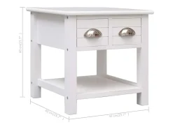 Mesa auxiliar madera de Paulownia blanco 40x40x40 cm