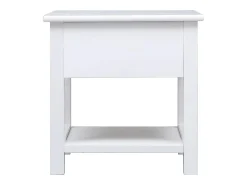 Mesa auxiliar madera de Paulownia blanco 40x40x40 cm