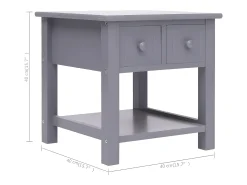 Mesa auxiliar madera de Paulownia gris 40x40x40 cm
