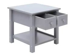 Mesa auxiliar madera de Paulownia gris 40x40x40 cm