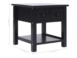 Mesa auxiliar madera de Paulownia negro 40x40x40 cm