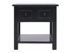 Mesa auxiliar madera de Paulownia negro 40x40x40 cm