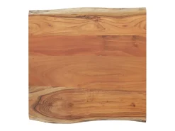 Mesa auxiliar madera maciza acacia borde natural 40x40x2,5 cm