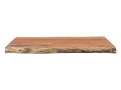 Mesa auxiliar madera maciza acacia borde natural 40x40x2,5 cm