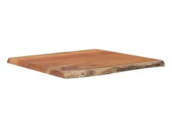 Mesa auxiliar madera maciza acacia borde natural 40x40x2,5 cm